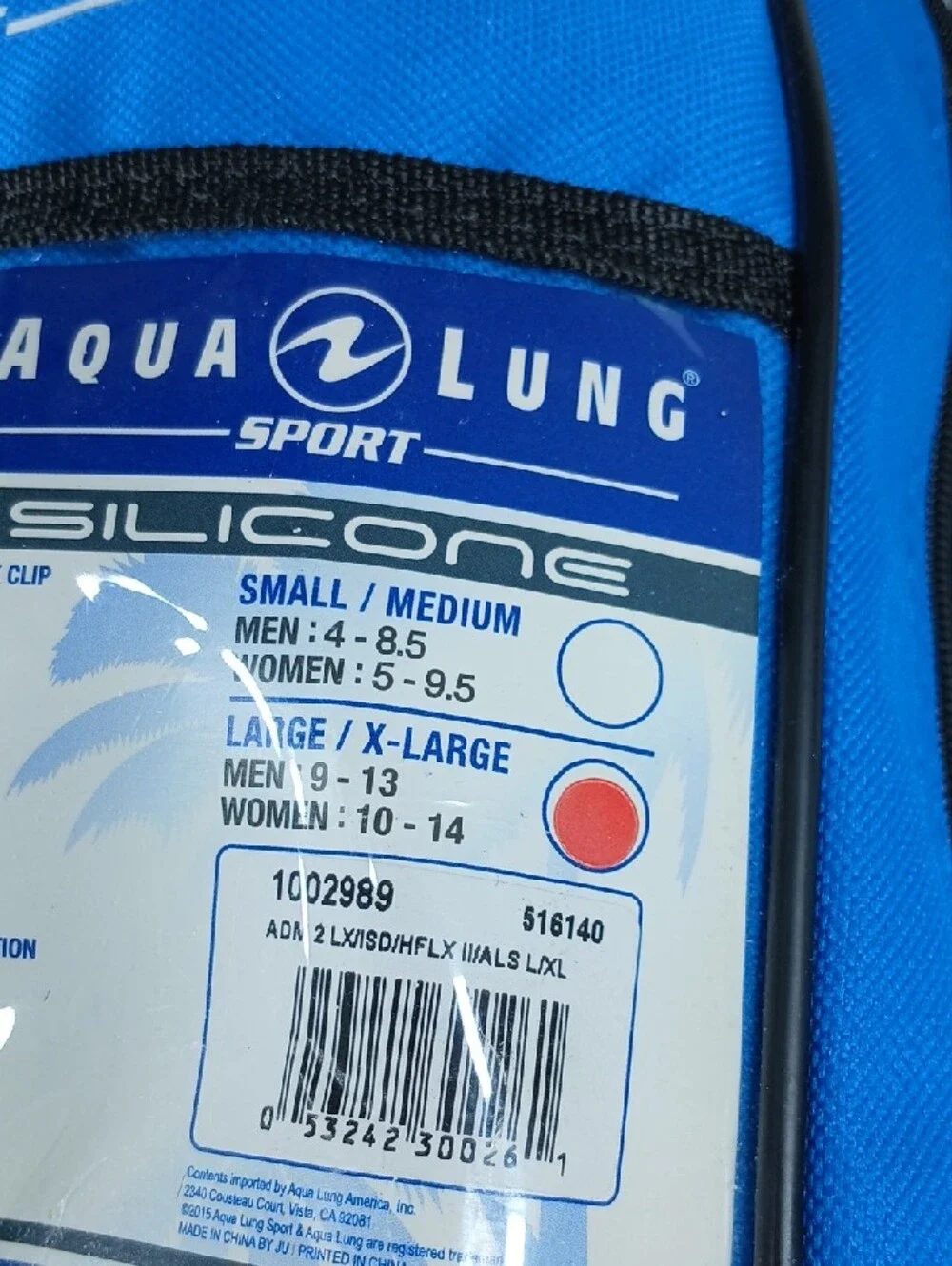 Aqua Lung Sport Men’s Blue Snorkel Mask and Fin Set